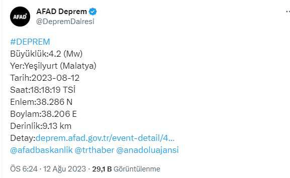 Son Dakika: Malatya'da art arda 3. deprem! 4.2 şiddetinde bir sarsıntı daha meydana geldi