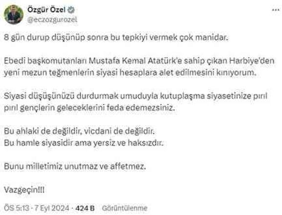 'Kılıçlı yemin' tartışması büyüyor! Özel'den Cumhurbaşkanı Erdoğan'a: Bunu milletimiz affetmez, vazgeçin