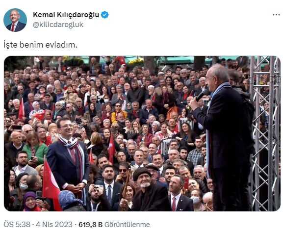 Kılıçdaroğlu'ndan İmamoğlu paylaşımı: İşte benim evladım