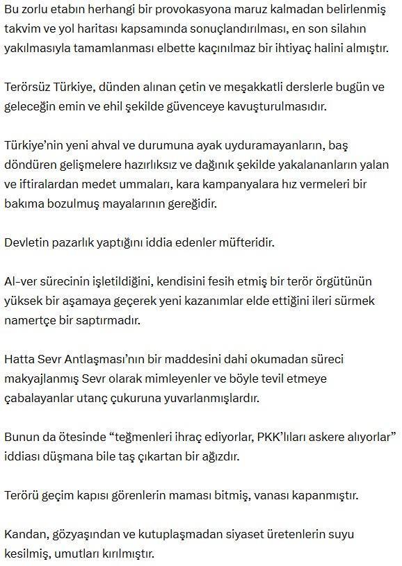 Bahçeli'den Terörsüz Türkiye mesajı: Devletin pazarlık yaptığını iddia edenler müfteridir