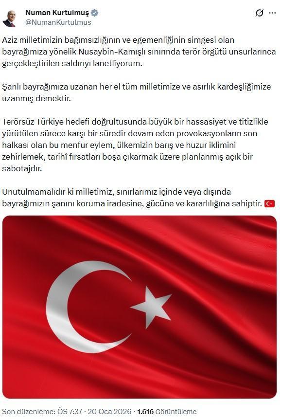Bayrağımıza yapılan hain saldırıya tepkiler çığ gibi