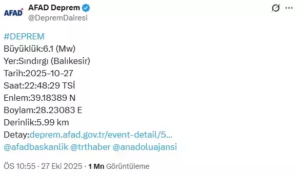 Balıkesir Sındırgı depremi
