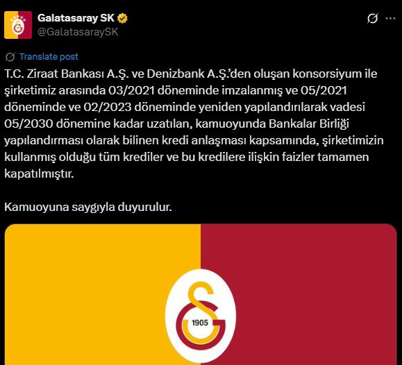 Galatasaray Bankalar Birliğinden çıktı mı?