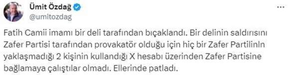 Camideki saldırının ardından ismi TT oldu! Gözlerin çevrildiği Ümit Özdağ'dan 'provokasyon' çıkışı