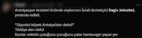 Gözaltına alınan İsrailli futbolcu Jehezkel'e tepkiler çığ gibi: Siyonist köpek Antalya'dan defol