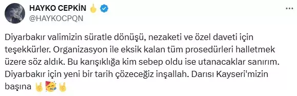Kayseri Valiliği açıklama görseli