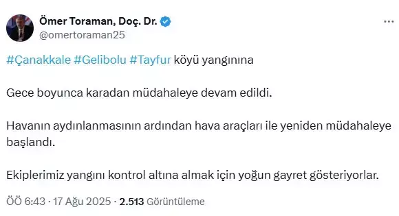 Çanakkale'de alev savaşçılarının zorlu mücadelesi kamerada