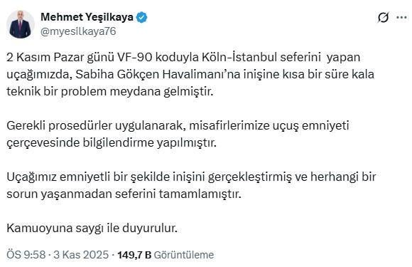 Sabiha Gökçen Havalimanı'na iniş sırasında uçak kabininden görüntü