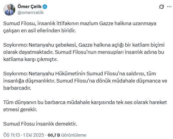 Türkiye'den İsrail'e peş peşe 'Sumud' tepkisi Türkiye'den İsrail'e peş peşe 'Sumud' tepkisi