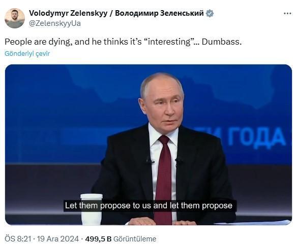 Zelenski'den Putin'e sert yanıt: Salak