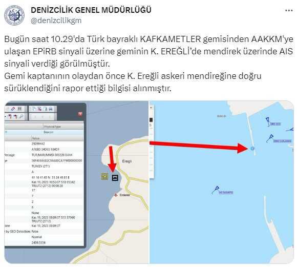 Kötü Hava Koşulları Nedeniyle Sürüklenen Gemide Arama Kurtarma Çalışmaları Devam Ediyor