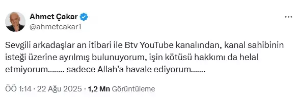 Ahmet Çakar Yine Gündemde: YouTube Kanalından Ayrılışını Duyururken Dikkat Çeken ifadeler