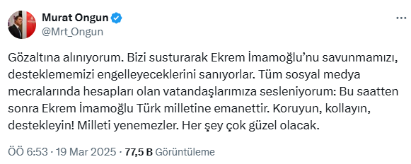 Ekrem İmamoğlu hakkında gözaltı kararı