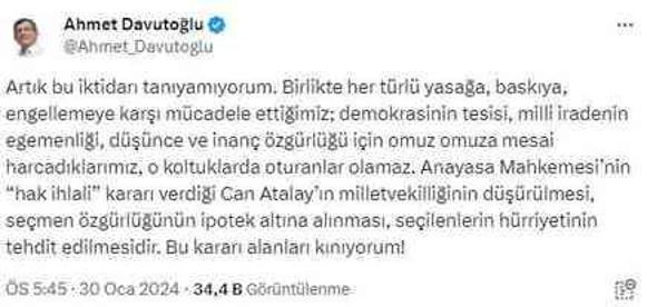 Can Atalay'ın vekilliğinin düşürülmesine siyasilerden peş peşe tepki geldi