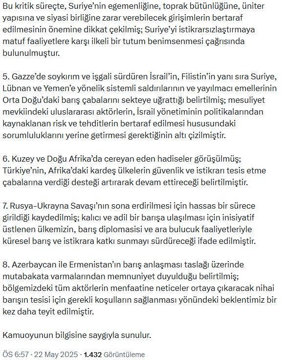 Fesih kararı sonrası ilk MGK: PKK'nın tasfiye süreci hassasiyetle takip edilecek