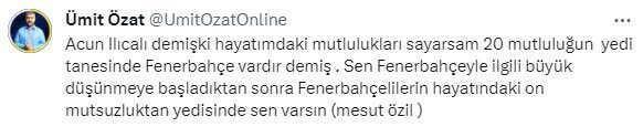 Acun Ilıcalı'nın Fenerbahçe ve Arda Güler sözleri sonrası Ümit Özat çılgına döndü: Ukalalığa bak