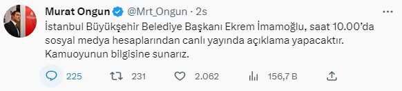 Seçimin ardından sessizliğe gömülen İmamoğlu, saat 10.00'da açıklama yapacak