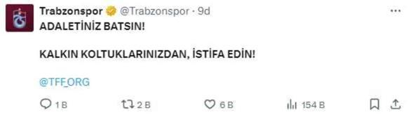 Trabzonspor'dan PDFK kararlarına sert tepki: Adaletiniz batsın, kalkın koltuklarınızdan istifa edin