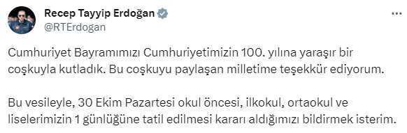Yarın okullar tatil mi? 31 Ekim okul var mı, yok mu?