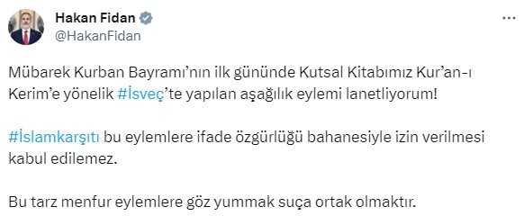 İsveç'te cami önünde Kur'an-ı Kerim'e yakan kişiye nefret söylemi soruşturması açıldı
