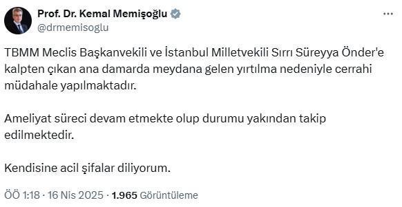 Sırrı Süreyya Önder ameliyata alındı