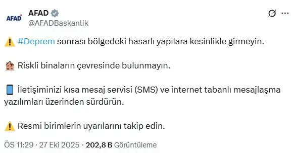 Balıkesir Sındırgı'da 6.1 büyüklüğünde deprem