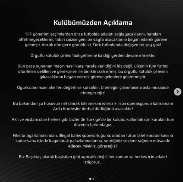 Beşiktaş derbi açıklaması ne? Beşiktaş resmi açıklaması!