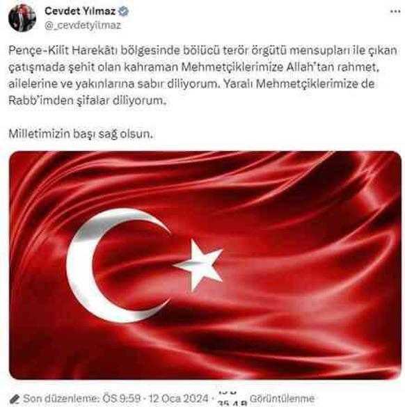 5 askerimizin şehit olması sonrası siyasilerden art arda başsağlığı mesajları