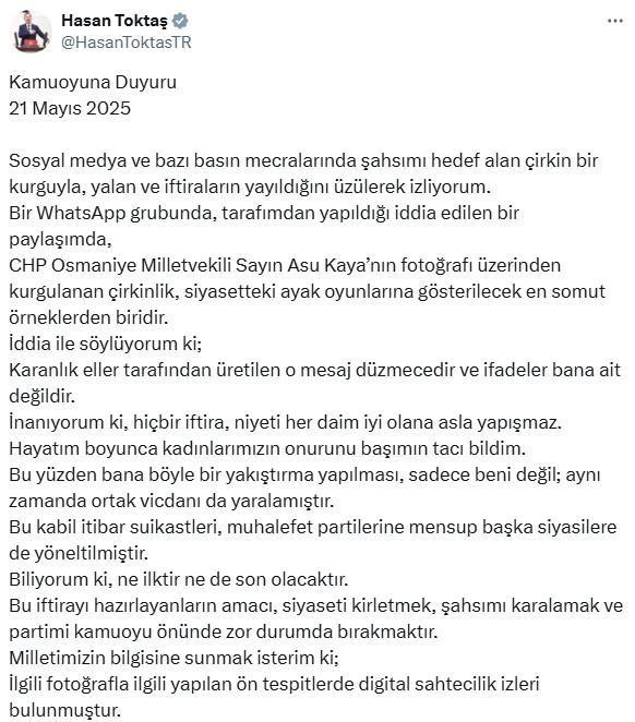 Görevden alındı! İYİ Partili Toktaş'tan skandal mesajla ilgili açıklama