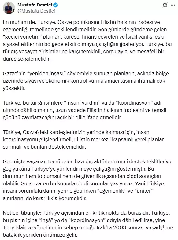 Gazze uyarısı üzerine konuşma