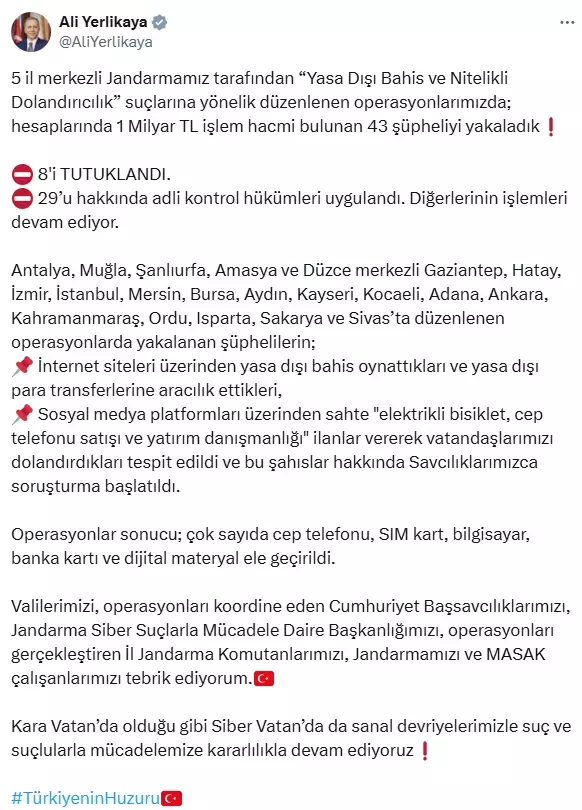 Yasa dışı bahis reklamı yapan 30 sosyal medya hesabına erişim engellendi