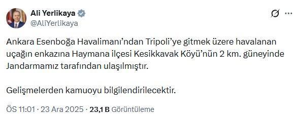 Esenboğa'dan kalkan özel jet düştü! Enkazına ulaşıldı