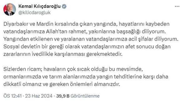 Kılıçdaroğlu'ndan tepki çeken paylaşım! 14 kişinin öldüğü yangını bugün hatırladı