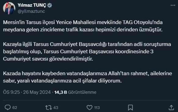 Mersin'de katliam gibi trafik kazası: 10 kişi öldü, 39 kişi yaralandı
