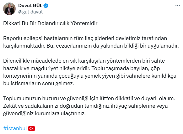 Vali Gül görüntüyü paylaşıp uyardı: Dikkat bu bir dolandırıcılık yöntemidir