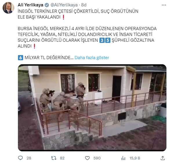 Son Dakika! Organize suç örgütü İnegöl Terkinler çetesi çökertildi, operasyonda elebaşı dahil 35 kişi gözaltında