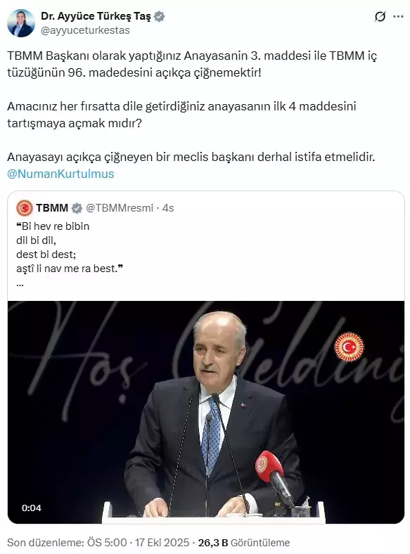 Dicle Üniversitesi akademik yıl açılışında konuşan TBMM Başkanı