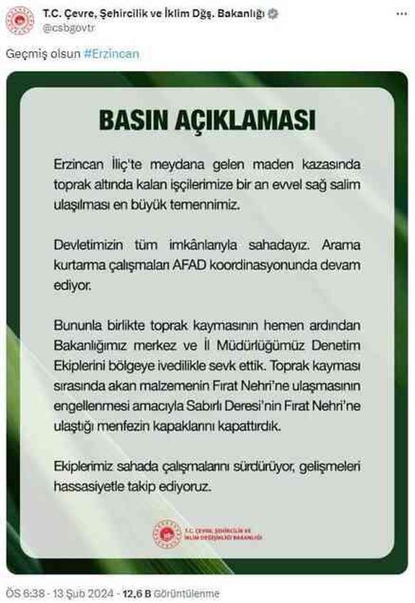 Toprak kayması felaketinde bir risk daha: Akan malzemenin Fırat Nehri'ne ulaşmasını engellemek için Sabırlı Deresi'nin menfez kapaklarını kapattık