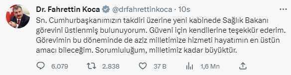 Cumhurbaşkanlığı Kabinesi'nin yeni bakanlarından art arda mesajlar