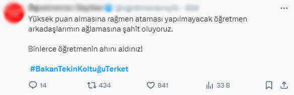 Milli Eğitim Bakanı Tekin'e tepkiler çığ gibi! Mülakat ve kontenjan sayıları sonrası istifa çağrıları yapılıyor