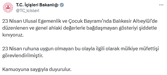 Belediyeden skandal 23 Nisan gösterisi! Tepkiler dinmeyince kültür müdürü görevden alındı