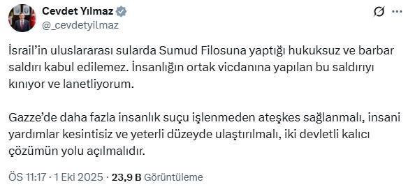 Türkiye'den İsrail'e peş peşe 'Sumud' tepkisi Türkiye'den İsrail'e peş peşe 'Sumud' tepkisi