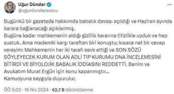 Metin Akpınar'ın kızı 'Ablamın babası ünlü bir gazeteci' dedi, Uğur Dündar'dan cevap geldi