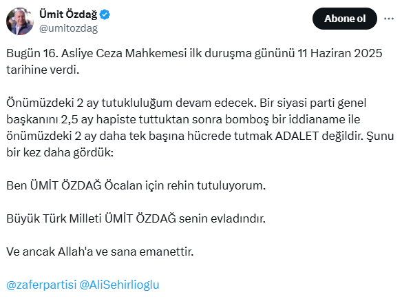 Ümit Özdağ'ı küplere bindiren karar: Bu adalet değildir