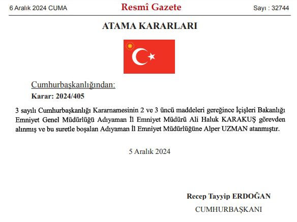 Yeni Adıyaman İl Emniyet Müdürü kim oldu? Adıyaman İl Emniyet Müdürü Alper Uzman kimdir?
