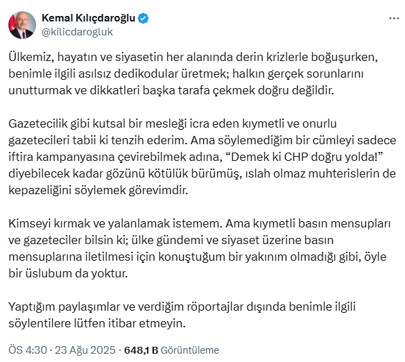 Kemal Kılıçdaroğlu ile Uğur Dündar birbirine girdi