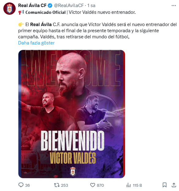Yıllar sonra teknik direktörlük yapacak! Valdes'in başına geçtiği takıma bakın