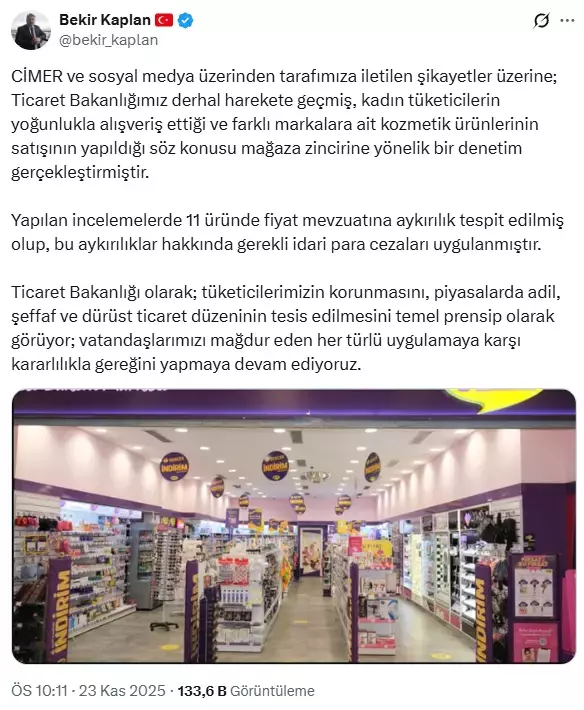 Bakanlık Türkiye'nin ünlü kozmetik devi için düğmeye bastı! 11 üründe tespit edildi
