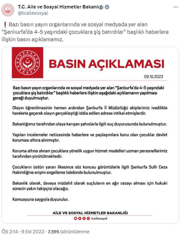 Şanlıurfa'da çocukların karınlarına şiş batırıp yürüttüler! Bakanlık harekete geçti