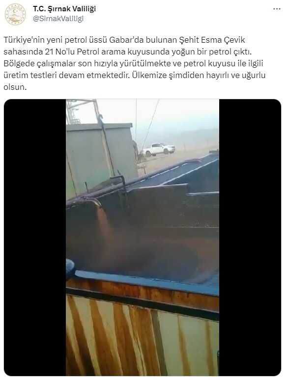 Şırnak'ta Günlük 15 Bin Varil Petrol Çıkacak Yeni Kuyu